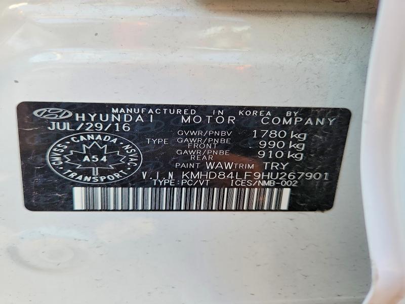 65357286 :رقم المزاد ، KMHD84LF9HU267901 vin ، 2017 Hyundai Elantra مزاد بيع