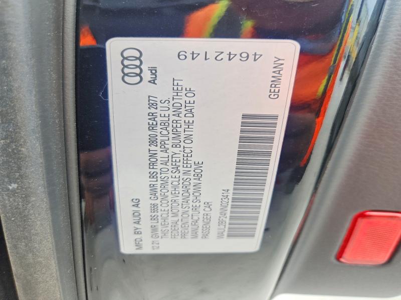 Aukcja sprzedaży 2022 Audi A6, vin: WAUL2BF24NN023414, numer aukcji: 65057196