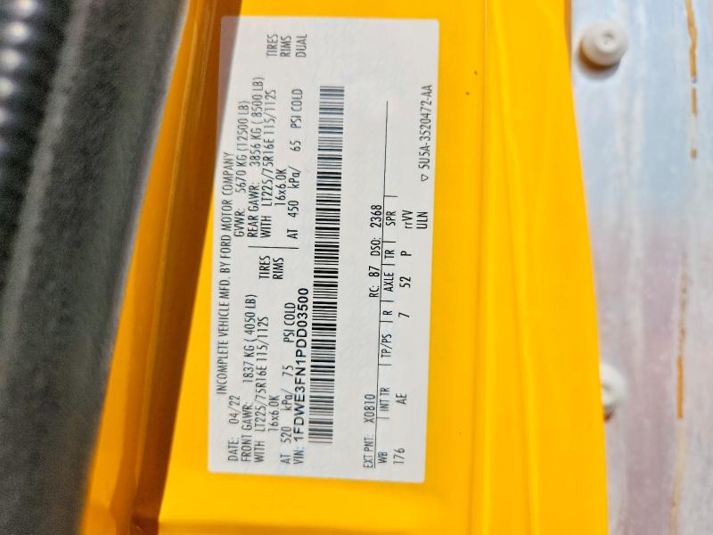 62696536 :رقم المزاد ، 1FDWE3FN1PDD03500 vin ، 2023 Ford E350 مزاد بيع