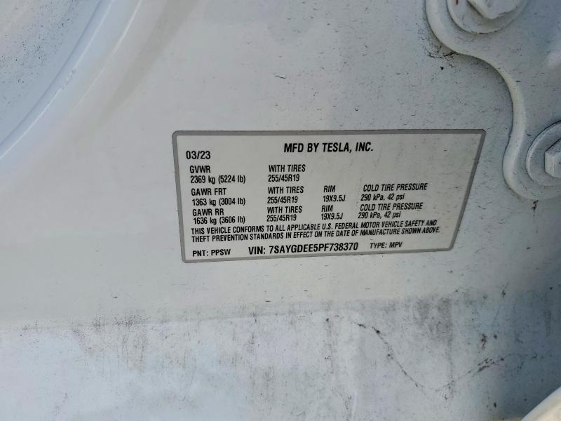 Продажа на аукционе авто 2023 Tesla Model Y, vin: 7SAYGDEE5PF738370, номер лота: 64132506