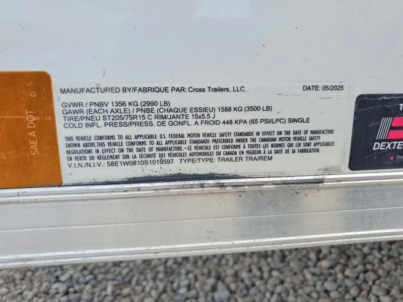 Продаж на аукціоні авто 2025 Cross Trailers, vin: 58E1W0810S1019597, номер лоту: 64243686
