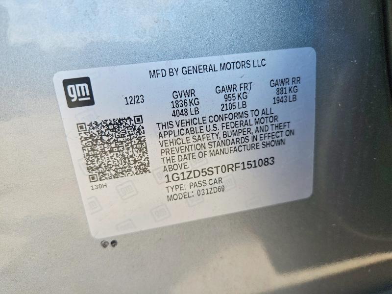 Aukcja sprzedaży 2024 Chevrolet Malibu, vin: 1G1ZD5ST0RF151083, numer aukcji: 64025786
