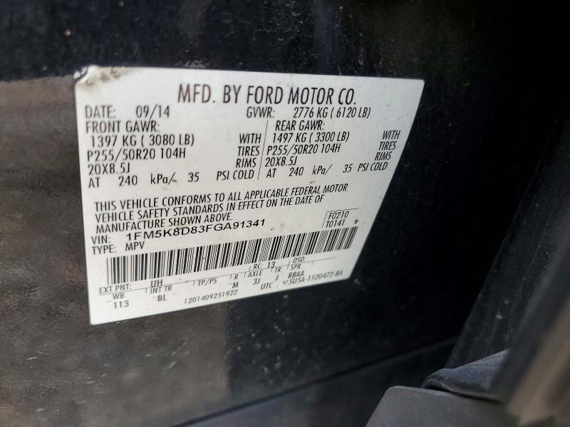Aukcja sprzedaży 2015 Ford Explorer, vin: 1FM5K8D83FGA91341, numer aukcji: 65096736