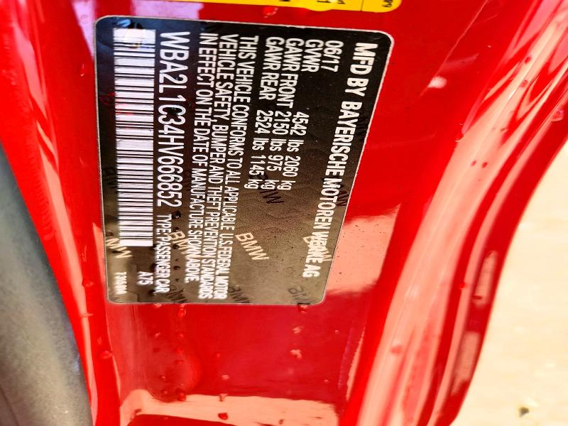 Aukcja sprzedaży 2017 Bmw M240i, vin: WBA2L1C34HV666852, numer aukcji: 66318176