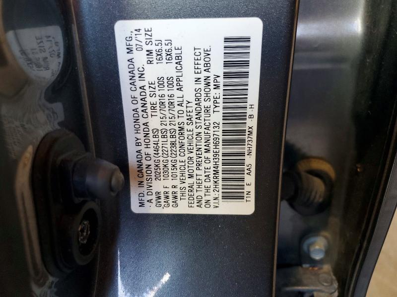 64069786 :رقم المزاد ، 2HKRM4H39EH697132 vin ، 2014 Honda Cr-v مزاد بيع