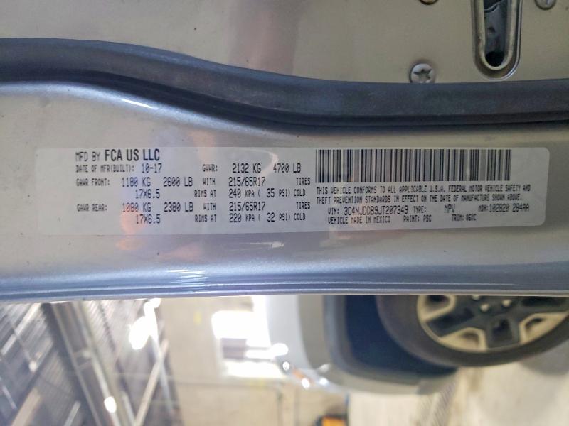 65496836 :رقم المزاد ، 3C4NJDDB9JT207349 vin ، 2018 Jeep Compass مزاد بيع