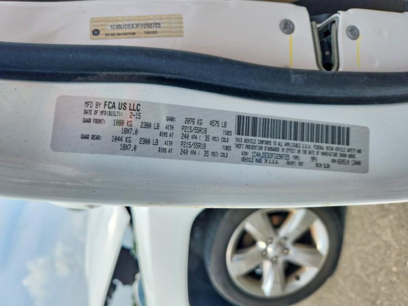65121856 :رقم المزاد ، 1C4NJDEB3FD290725 vin ، 2015 Jeep Compass مزاد بيع