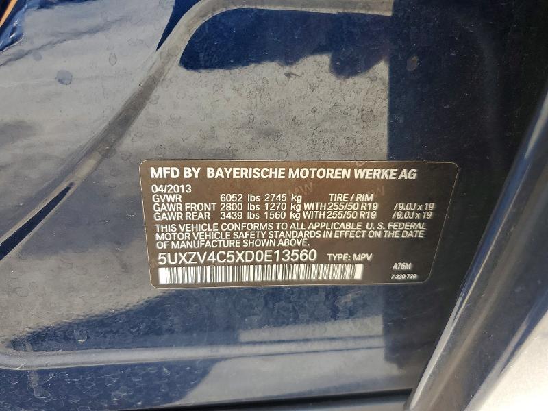 Aukcja sprzedaży 2013 Bmw X5, vin: 5UXZV4C5XD0E13560, numer aukcji: 64329596