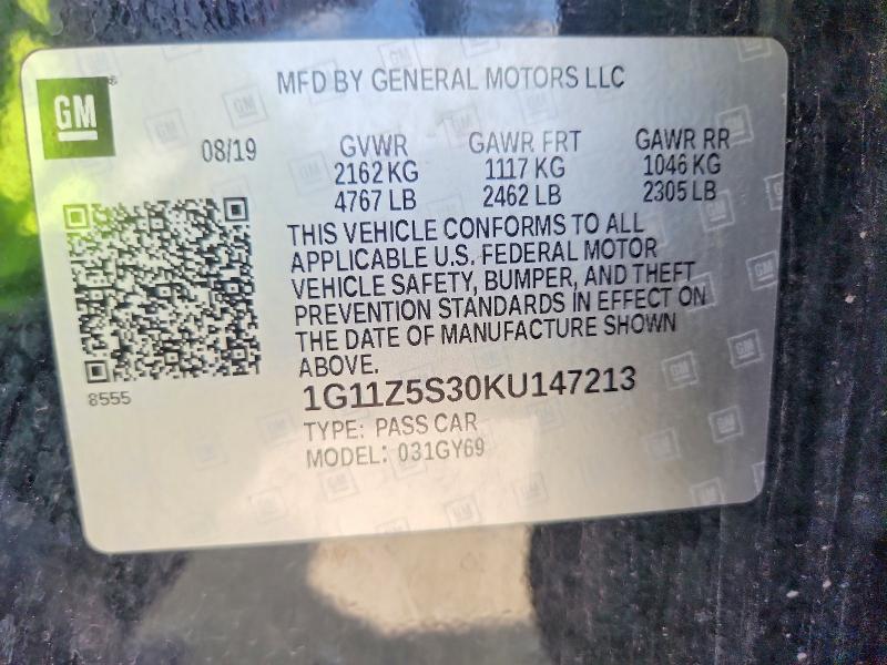 Aukcja sprzedaży 2019 Chevrolet Impala, vin: 1G11Z5S30KU147213, numer aukcji: 66622516