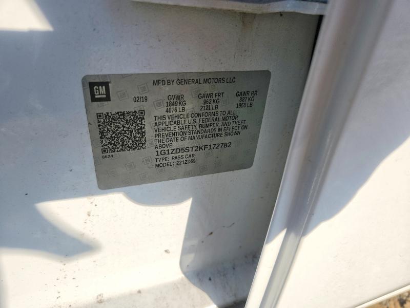 Aukcja sprzedaży 2019 Chevrolet Malibu, vin: 1G1ZD5ST2KF172782, numer aukcji: 65260916