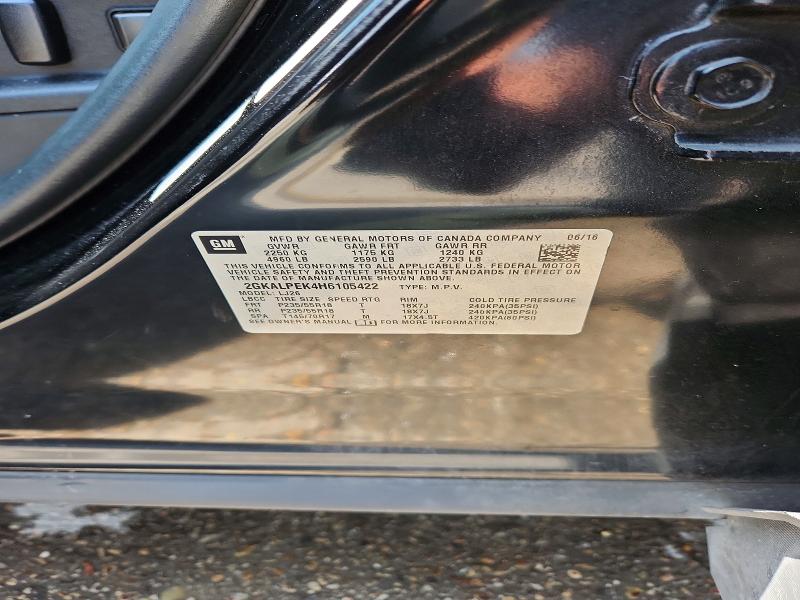 Aukcja sprzedaży 2017 Gmc Terrain, vin: 2GKALPEK4H6105422, numer aukcji: 64041766