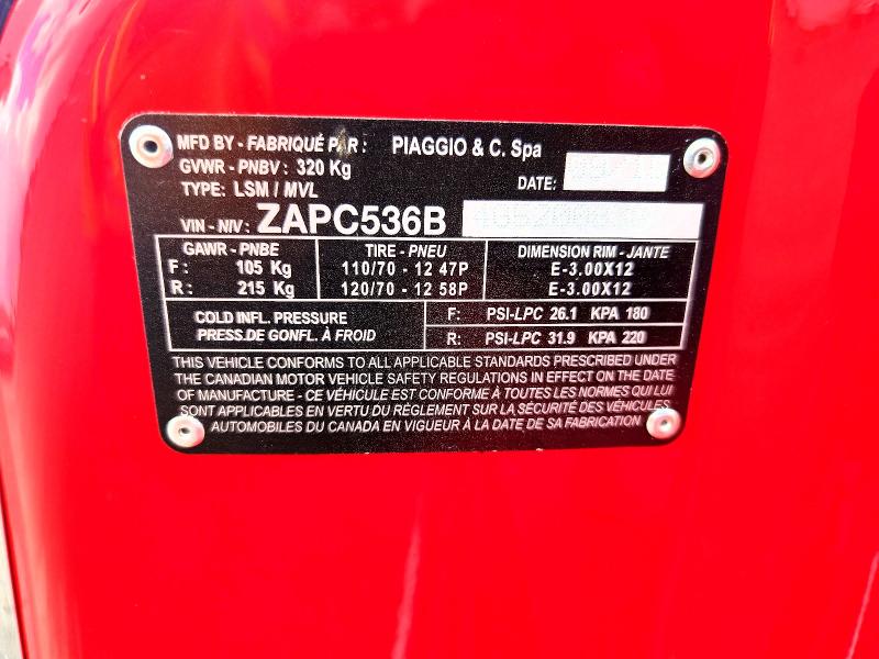 64598036 :رقم المزاد ، ZAPC536B4G5200836 vin ، 2016 Vespa Primavera مزاد بيع