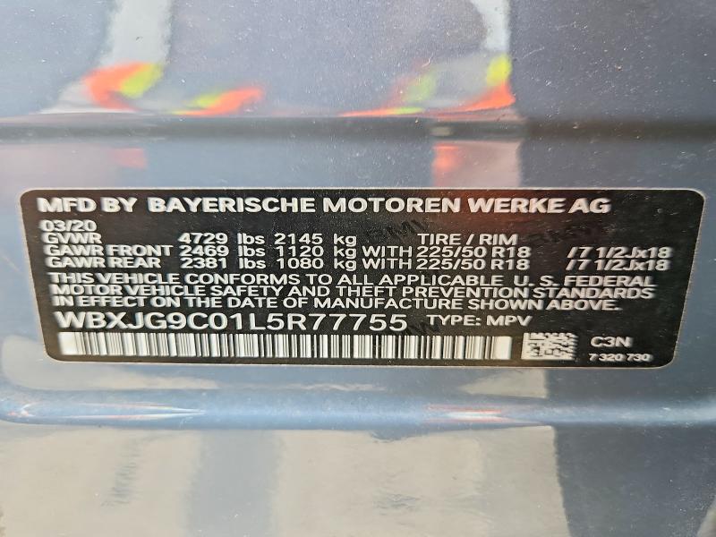 Продаж на аукціоні авто 2020 Bmw X1, vin: WBXJG9C01L5R77755, номер лоту: 66417626