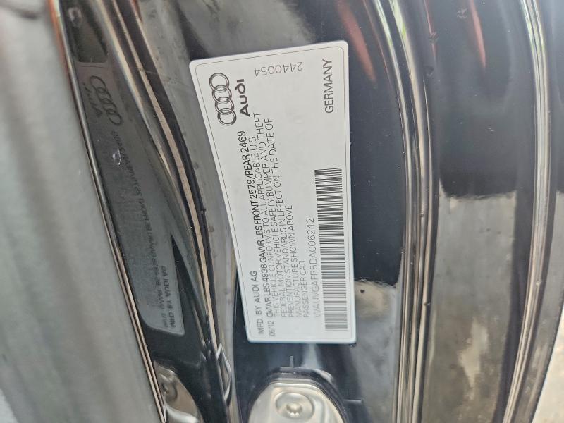 65041016 :رقم المزاد ، WAUVGAFR5DA006242 vin ، 2013 Audi S5 مزاد بيع