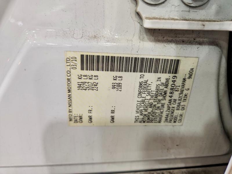 Продажа на аукционе авто 2010 Nissan Altima, vin: 1N4AL2AP5AN488049, номер лота: 64015366