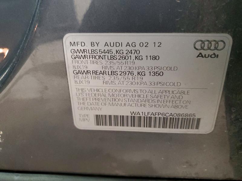 Aukcja sprzedaży 2012 Audi Q5, vin: WA1LFAFP6CA086865, numer aukcji: 66217796