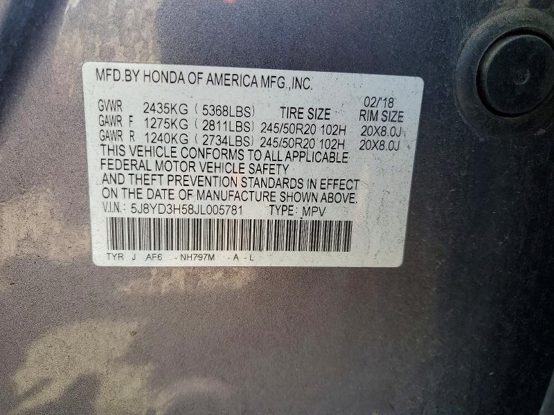 Продаж на аукціоні авто 2018 Acura Mdx, vin: 5J8YD3H58JL005781, номер лоту: 63841106