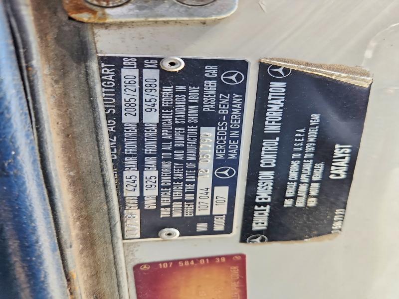 Продажа на аукционе авто 1979 Mercedes-benz 450, vin: 10704412051790, номер лота: 63364016