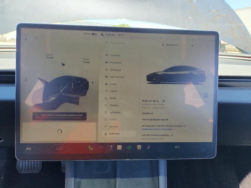 2024 Tesla Model 3 მანქანა იყიდება აუქციონზე, vin: 5YJ3E1EB0RF746476, აუქციონის ნომერი: 63814966