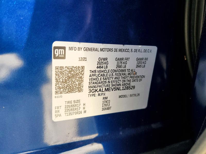 63469416 :رقم المزاد ، 3GKALMEV5NL128529 vin ، 2022 Gmc Terrain مزاد بيع