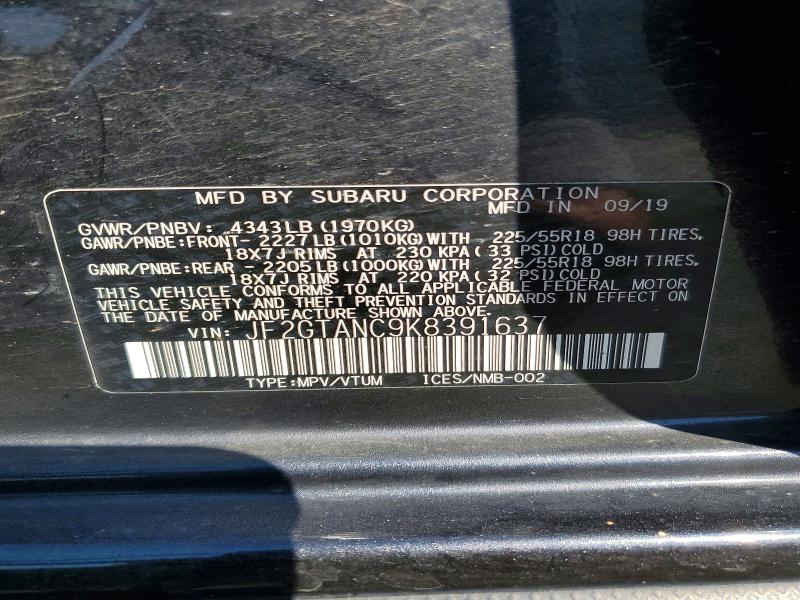 Продаж на аукціоні авто 2019 Subaru Crosstrek, vin: JF2GTANC9K8391637, номер лоту: 64441496