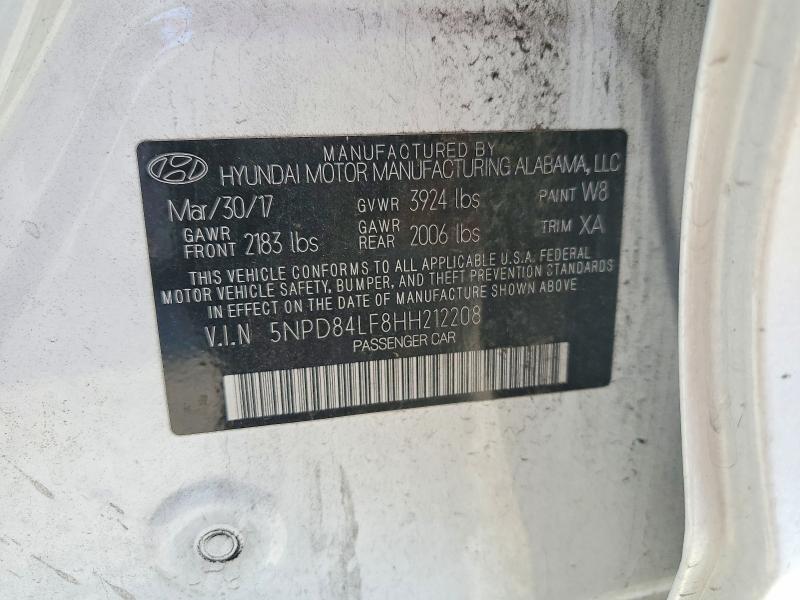 2017 Hyundai Elantra მანქანა იყიდება აუქციონზე, vin: 5NPD84LF8HH212208, აუქციონის ნომერი: 64972756