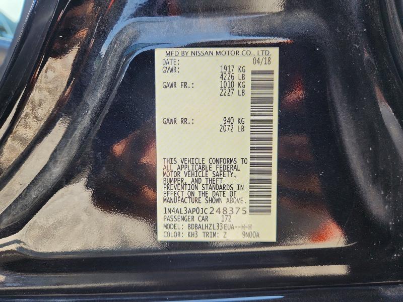 Продажа на аукционе авто 2018 Nissan Altima, vin: 1N4AL3AP0JC248375, номер лота: 64208996