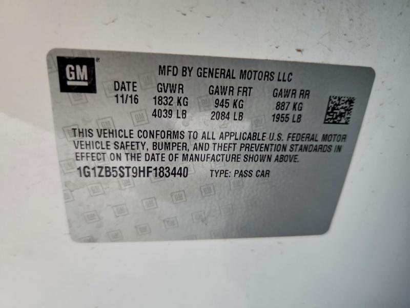 Aukcja sprzedaży 2017 Chevrolet Malibu, vin: 1G1ZB5ST9HF183440, numer aukcji: 66839086