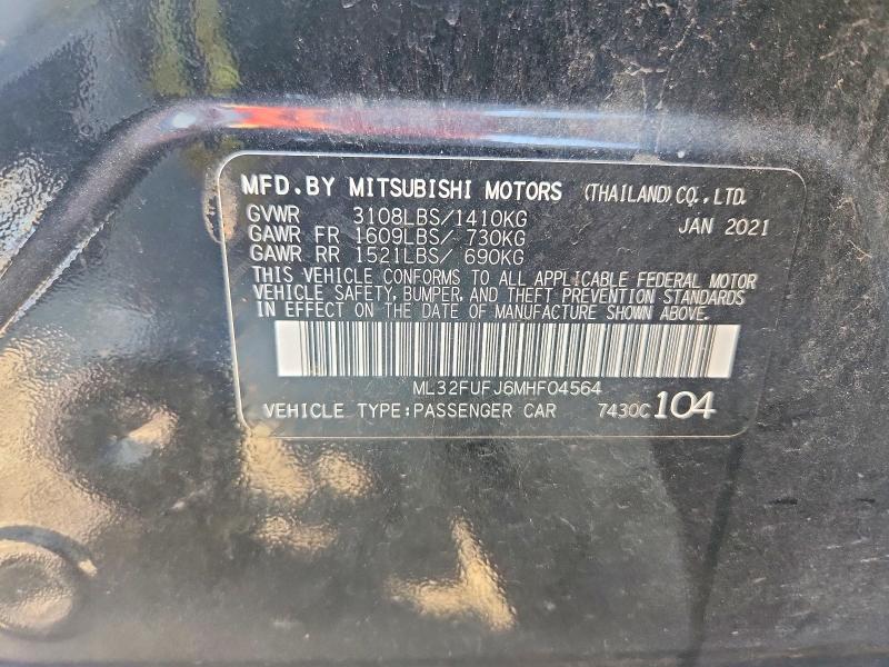 Продаж на аукціоні авто 2021 Mitsubishi Mirage, vin: ML32FUFJ6MHF04564, номер лоту: 63820876
