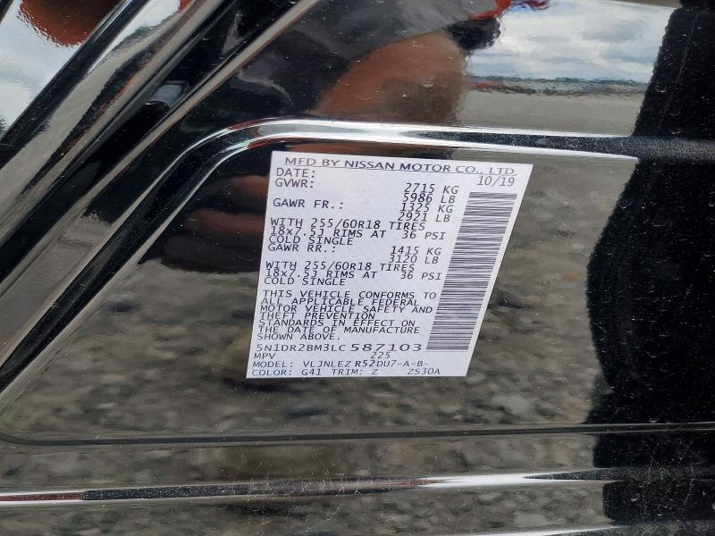 Продаж на аукціоні авто 2020 Nissan Pathfinder, vin: 5N1DR2BM3LC587103, номер лоту: 63146846