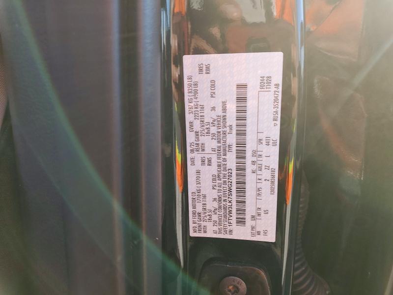 62675666 :رقم المزاد ، 1FTVW3LK7SWG27023 vin ، 2025 Ford F150 مزاد بيع