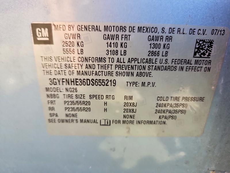 Aukcja sprzedaży 2013 Cadillac Srx, vin: 3GYFNHE36DS655219, numer aukcji: 61766376