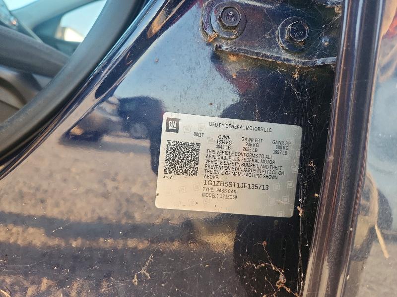 2018 Chevrolet Malibu მანქანა იყიდება აუქციონზე, vin: 1G1ZB5ST1JF135713, აუქციონის ნომერი: 66426476