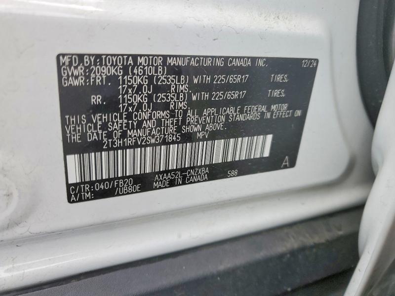 Auction sale of the 2025 Toyota Rav4, vin: 2T3H1RFV2SW371845, lot number: 64416966