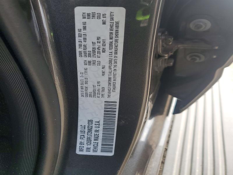 63684856 :رقم المزاد ، 1C6SRFJT2NN221336 vin ، 2022 Ram 1500 مزاد بيع
