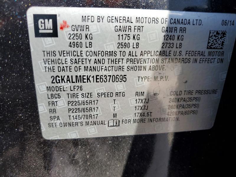Продажа на аукционе авто 2014 Gmc Terrain, vin: 2GKALMEK1E6370695, номер лота: 66467896
