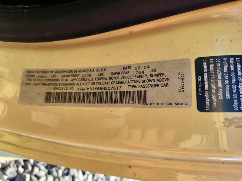 Aukcja sprzedaży 2005 Volkswagen New Beetle, vin: 3VWCM31Y85M317517, numer aukcji: 63323596