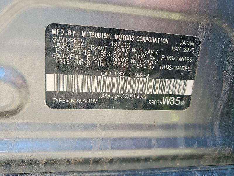 Aukcja sprzedaży 2025 Mitsubishi Rvr, vin: JA4AJUAU2SU604388, numer aukcji: 63499206