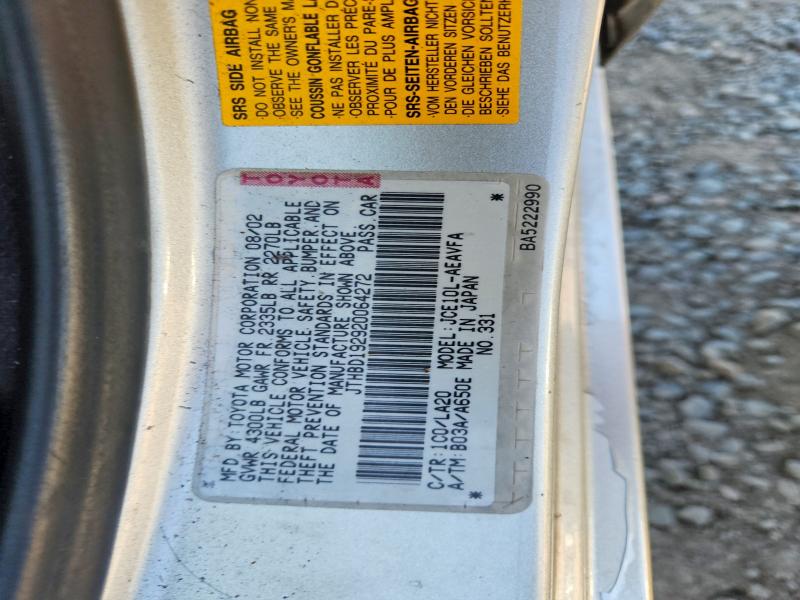 2002 Lexus Is 300 მანქანა იყიდება აუქციონზე, vin: JTHBD192920064272, აუქციონის ნომერი: 65129856