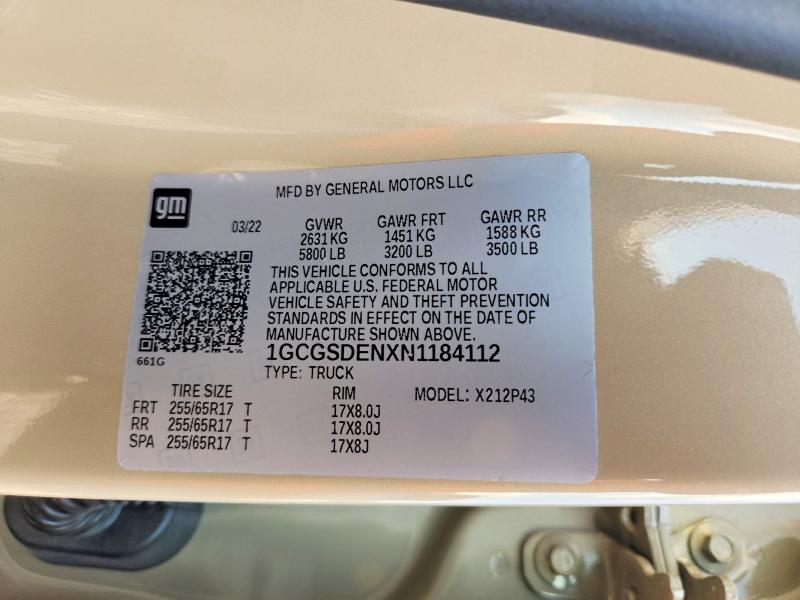 Продаж на аукціоні авто 2022 Chevrolet Colorado, vin: 1GCGSDENXN1184112, номер лоту: 66413796