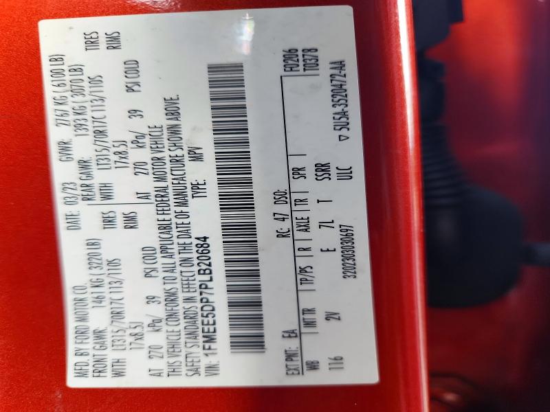 2023 Ford Bronco მანქანა იყიდება აუქციონზე, vin: 1FMEE5DP7PLB20684, აუქციონის ნომერი: 66335436
