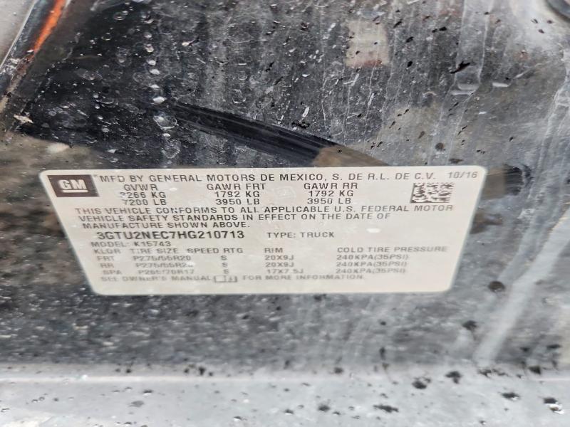 Продажа на аукционе авто 2017 Gmc Sierra, vin: 3GTU2NEC7HG210713, номер лота: 67123726