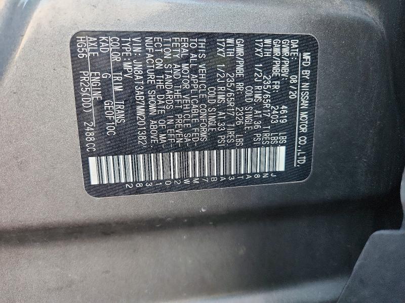 Продаж на аукціоні авто 2021 Nissan Rogue, vin: JN8AT3AB7MW201382, номер лоту: 65481436