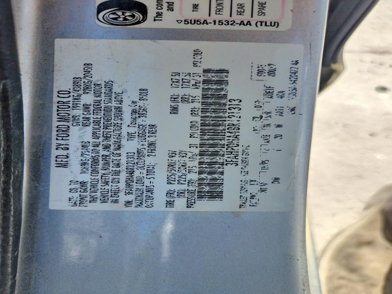 64481686 :رقم المزاد ، 3FAHP0HA4BR121313 vin ، 2011 Ford Fusion مزاد بيع