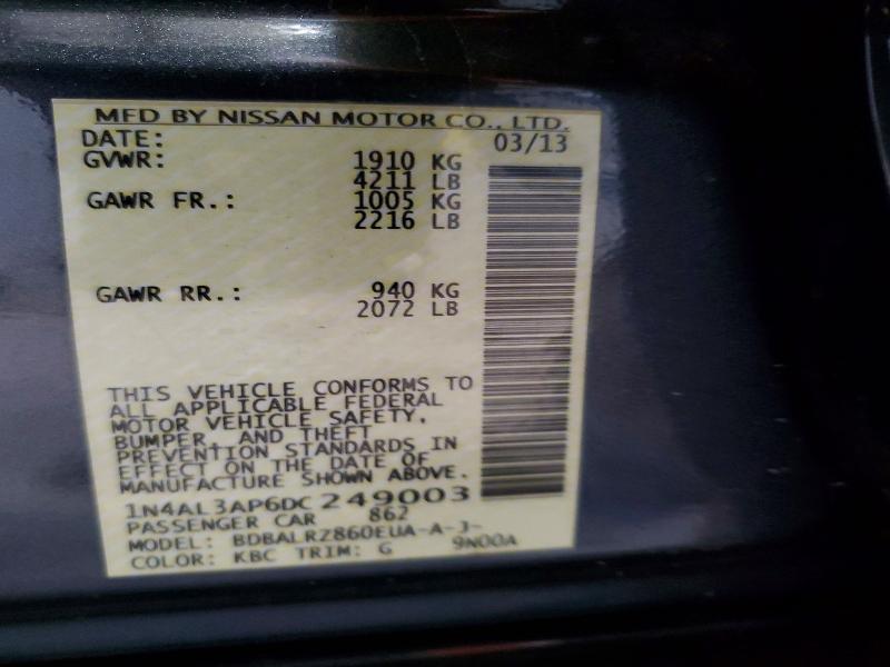 Продаж на аукціоні авто 2013 Nissan Altima, vin: 1N4AL3AP6DC249003, номер лоту: 65111336