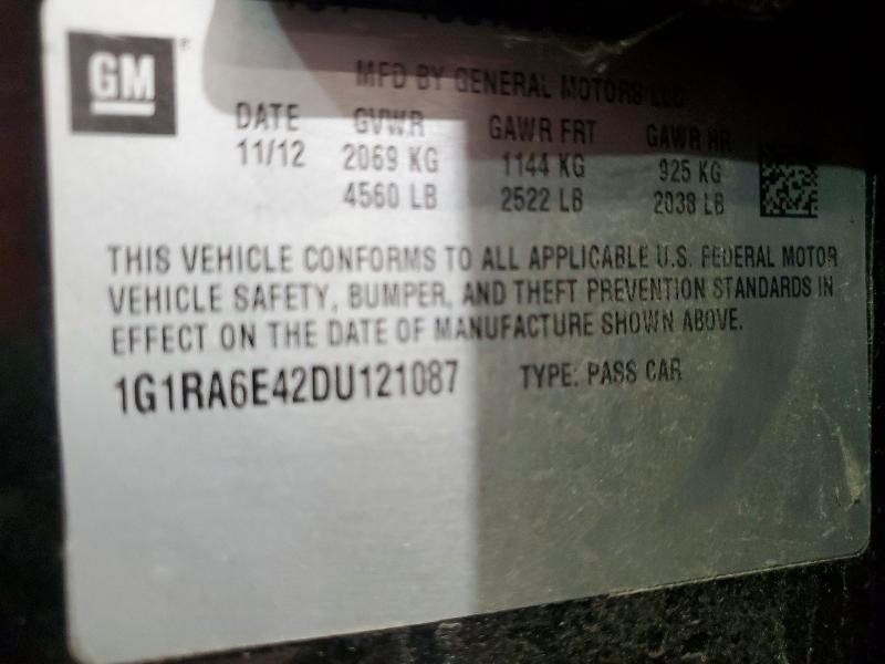 63895896 :رقم المزاد ، 1G1RA6E42DU121087 vin ، 2013 Chevrolet Volt مزاد بيع