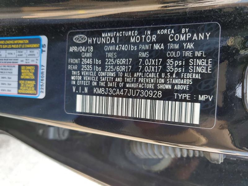 2018 Hyundai Tucson მანქანა იყიდება აუქციონზე, vin: KM8J3CA47JU730928, აუქციონის ნომერი: 64531636