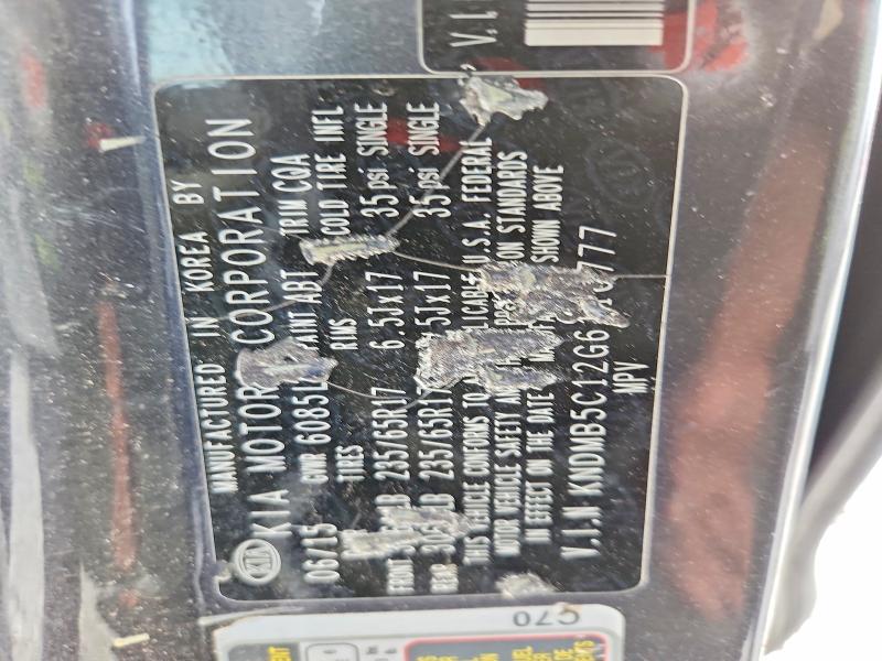 Aukcja sprzedaży 2016 Kia Sedona, vin: KNDMB5C12G6110777, numer aukcji: 64299146