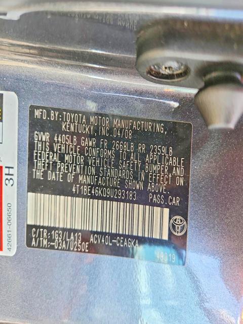 2009 Toyota Camry მანქანა იყიდება აუქციონზე, vin: 4T1BE46K09U293183, აუქციონის ნომერი: 66380366