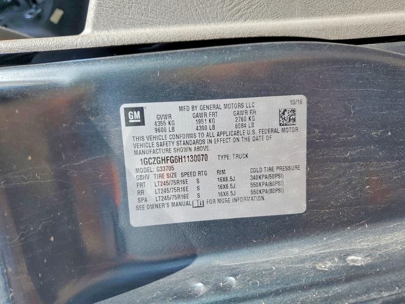 Aukcja sprzedaży 2017 Chevrolet Express G3500, vin: 1GCZGHFG6H1130070, numer aukcji: 63470126